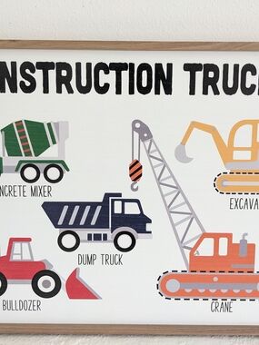 Hobby Lobby Kids Construction Trucks Wall Art Wood Sign
